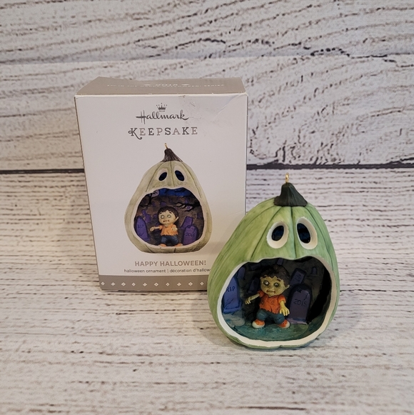 Hallmark Other - Hallmark Keepsake Happy Halloween Zombie in Pumpkin Ornament 3rd In Series 2015